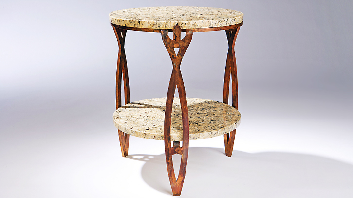 Eaton Designs - nouveau end table - copper, light patina